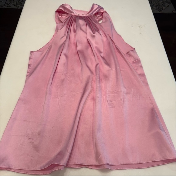 Ramy Brook Women’s Silk Sleeveless Halter Top Sz M Pink Bow Back - Picture 9 of 11